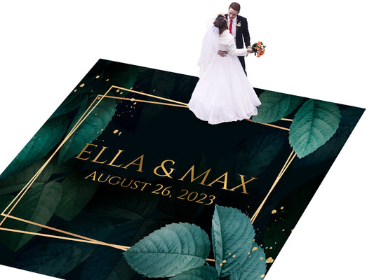 Custom Wedding Decal Dance Floor Wrap Gloss Removable Vinyl. Monogram Print and Vinyl to cover the entire dancefloor. Wedding logo design