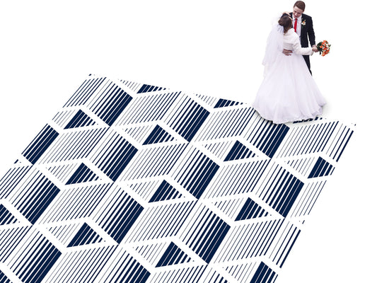 Geometric pattern Custom Wedding Dance Floor Wrap Gloss Removable Vinyl. Monogram Print & Vinyl to cover the dancefloor. Wedding logo design