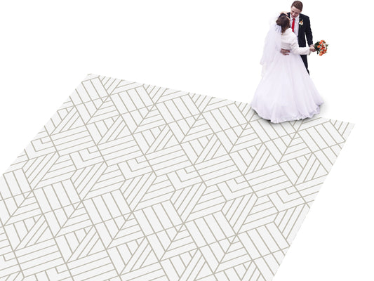 Geometric pattern Custom Wedding Dance Floor Wrap Gloss Removable Vinyl. Monogram Print & Vinyl to cover the dancefloor. Wedding logo design