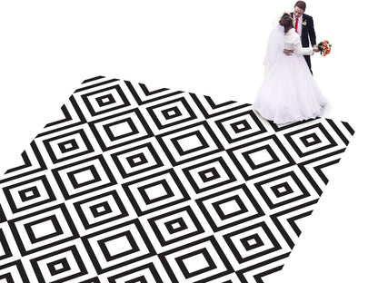 Geometric pattern Custom Wedding Dance Floor Wrap Gloss Removable Vinyl. Monogram Print & Vinyl to cover the dancefloor. Wedding logo design
