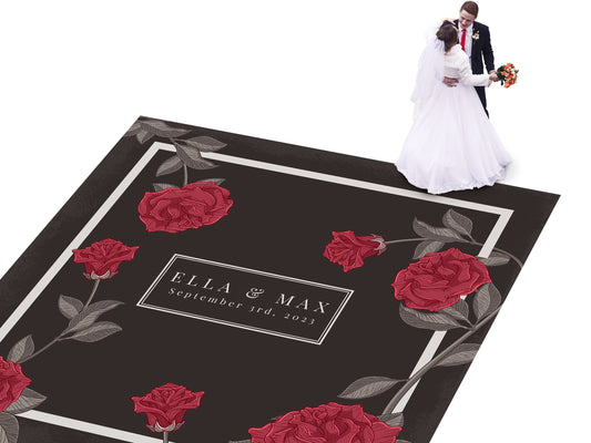Custom Wedding Decal Dance Floor Wrap Gloss Removable Vinyl. Monogram Print and Vinyl to cover the entire dancefloor. Wedding logo design