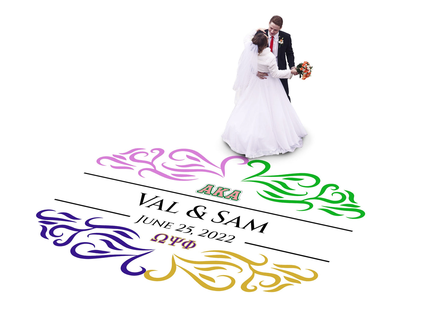 Custom Wedding Decal Dance Floor Wrap Gloss Removable Vinyl. Monogram Print and Vinyl to cover the entire dancefloor. Wedding logo design