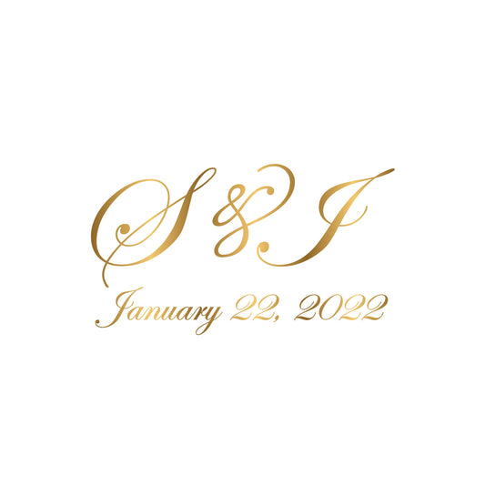 Custom Wedding Decal Dance Floor Wrap Gloss Removable Vinyl. Monogram Print and Vinyl to cover the entire dancefloor. Wedding logo design