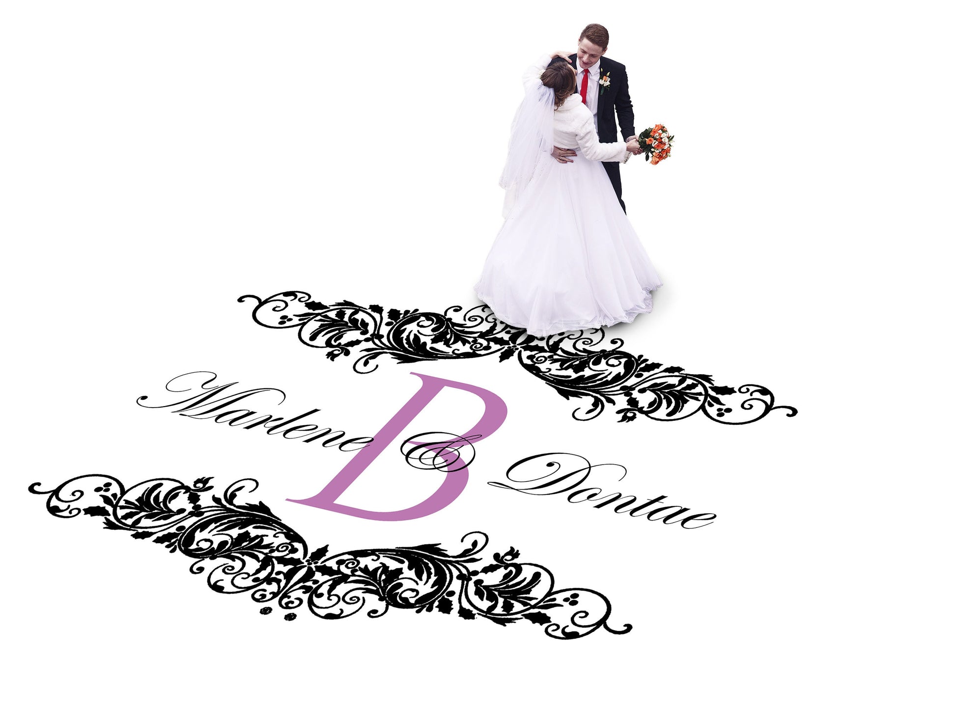 Custom Wedding Decal Dance Floor Wrap Gloss Removable Vinyl. Monogram Print and Vinyl to cover the entire dancefloor. Wedding logo design