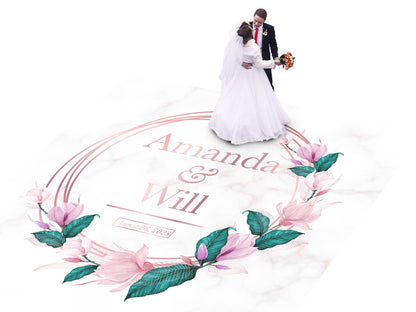 Custom Wedding Decal Dance Floor Wrap Gloss Removable Vinyl. Monogram Print and Vinyl to cover the entire dancefloor. Wedding logo design