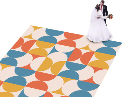 Geometric pattern Custom Wedding Dance Floor Wrap Gloss Removable Vinyl. Monogram Print & Vinyl to cover the dancefloor. Wedding logo design