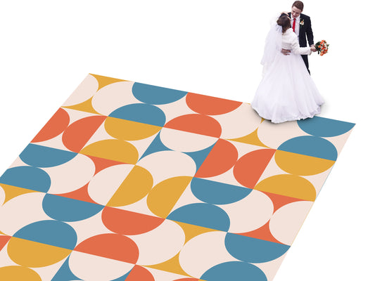 Geometric pattern Custom Wedding Dance Floor Wrap Gloss Removable Vinyl. Monogram Print & Vinyl to cover the dancefloor. Wedding logo design