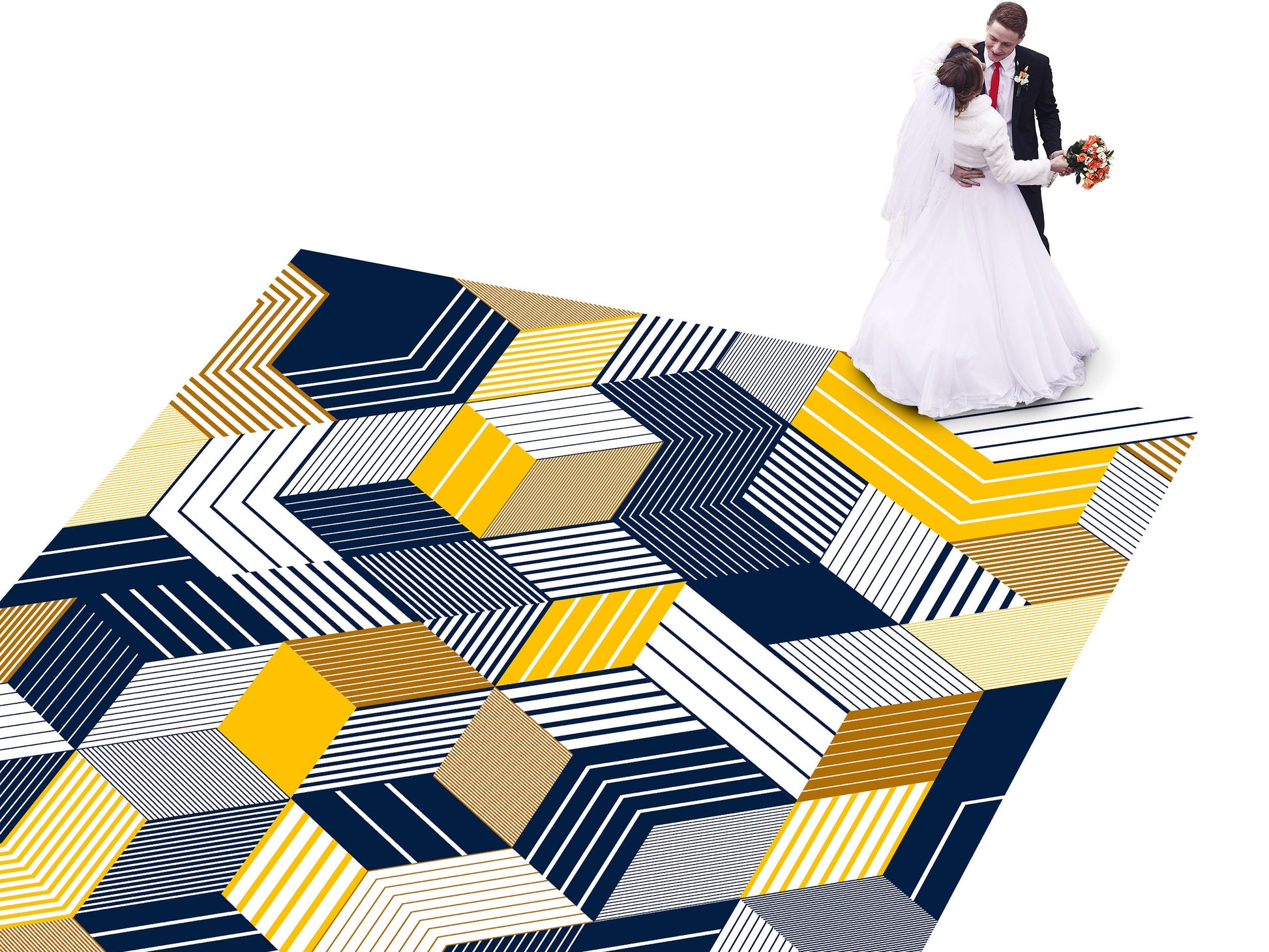 Geometric pattern Custom Wedding Dance Floor Wrap Gloss Removable Vinyl. Monogram Print & Vinyl to cover the dancefloor. Wedding logo design