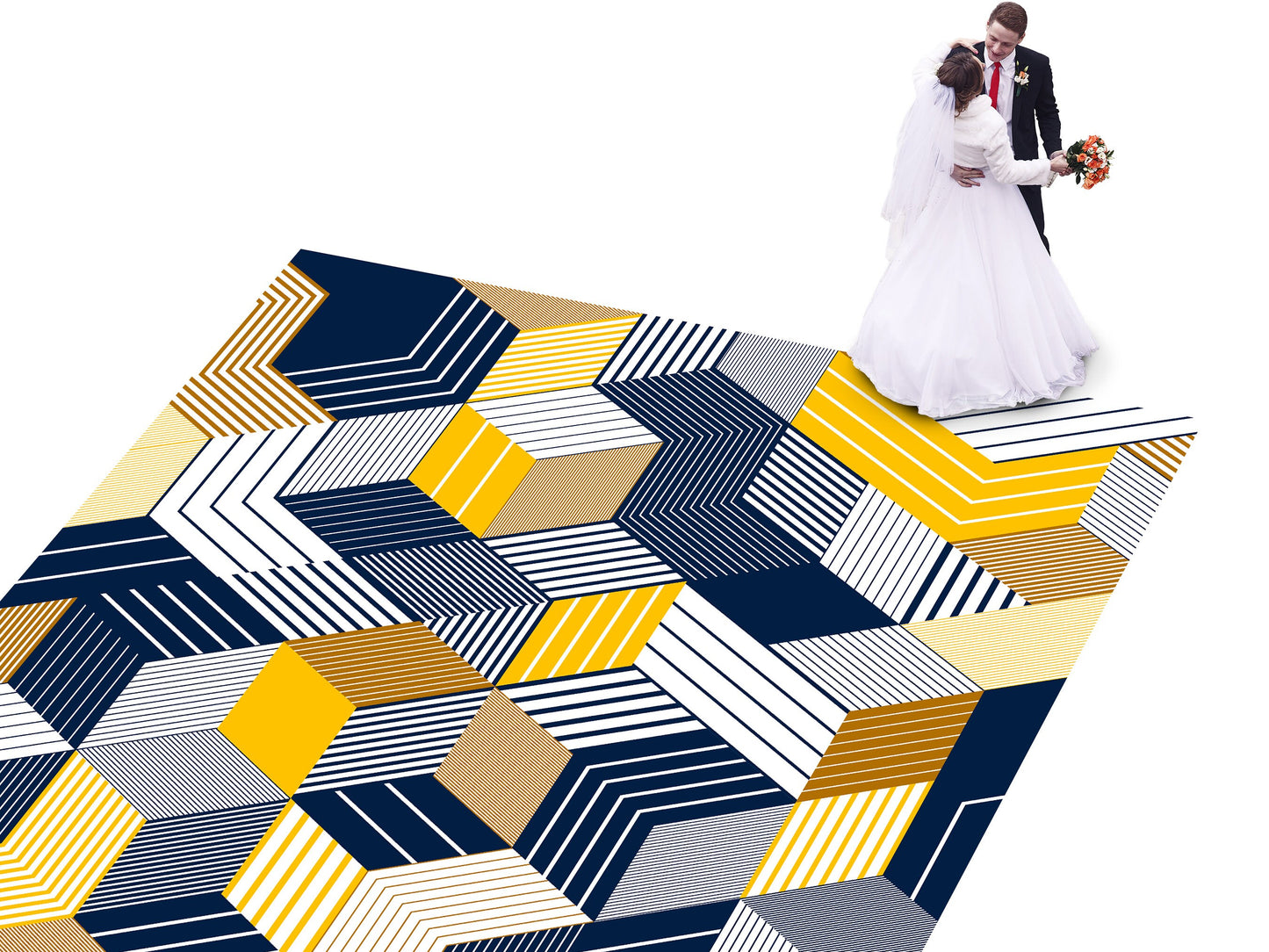 Geometric pattern Custom Wedding Dance Floor Wrap Gloss Removable Vinyl. Monogram Print & Vinyl to cover the dancefloor. Wedding logo design