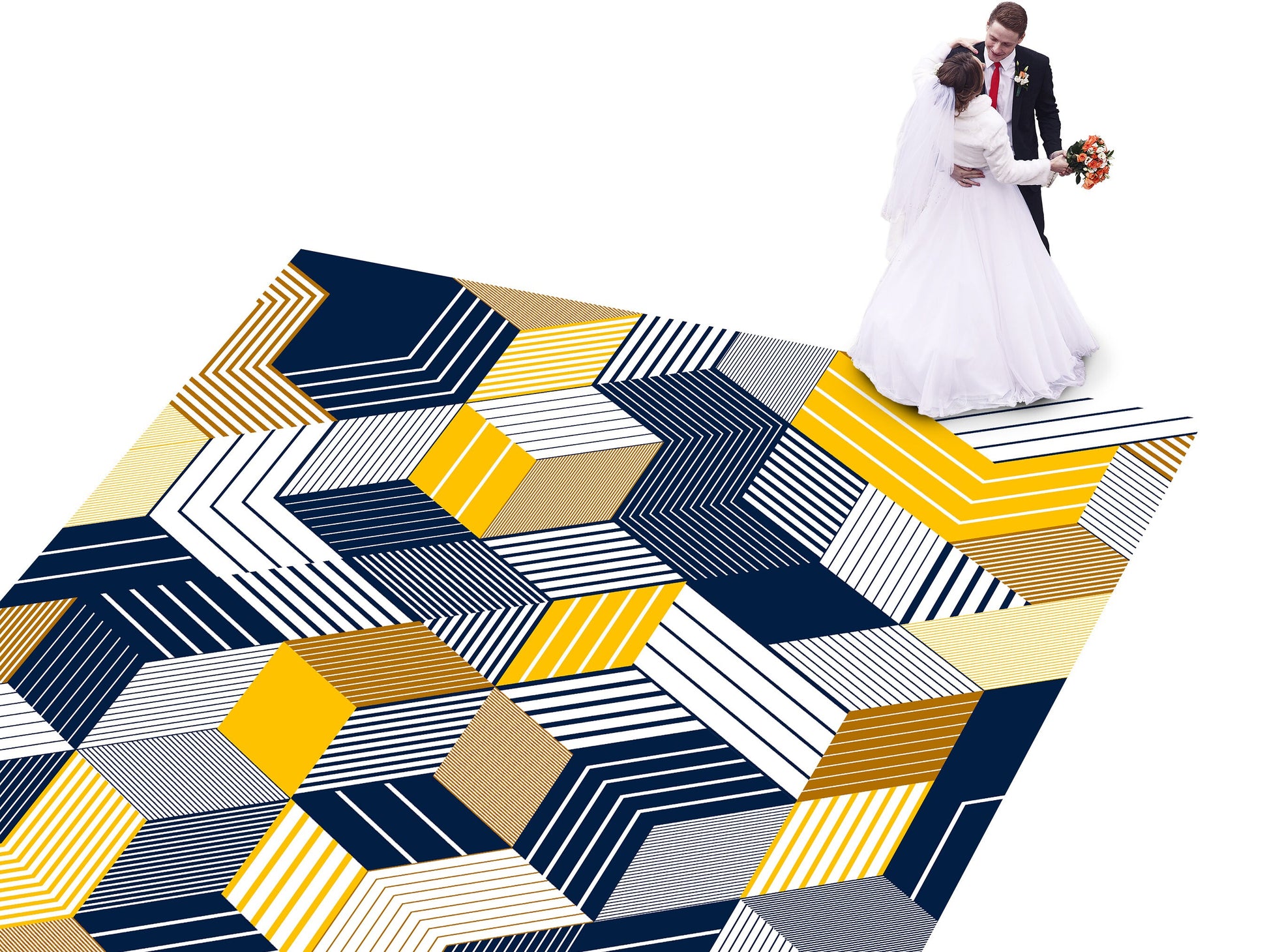 Geometric pattern Custom Wedding Dance Floor Wrap Gloss Removable Vinyl. Monogram Print & Vinyl to cover the dancefloor. Wedding logo design
