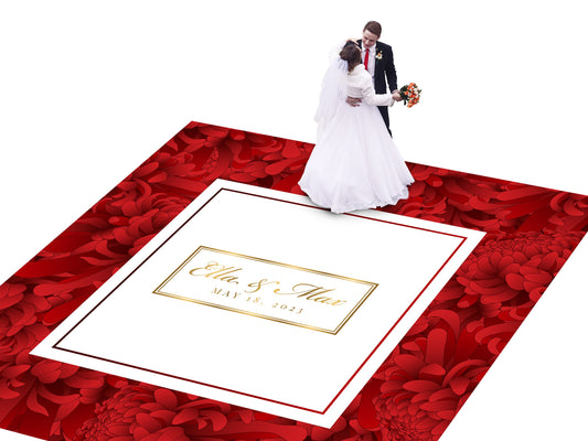 Custom Wedding Decal Dance Floor Wrap Gloss Removable Vinyl. Monogram Print and Vinyl to cover the entire dancefloor. Wedding logo design