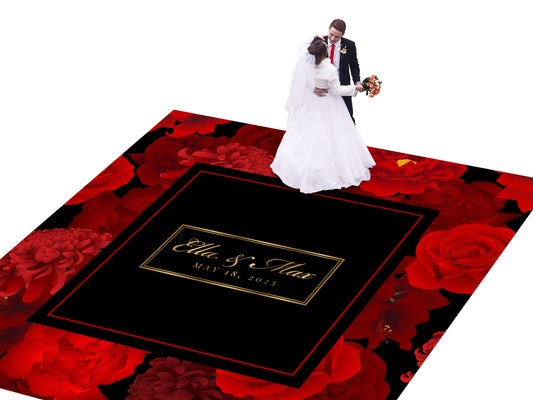 Custom Wedding Decal Dance Floor Wrap Gloss Removable Vinyl. Monogram Print and Vinyl to cover the entire dancefloor. Wedding logo design