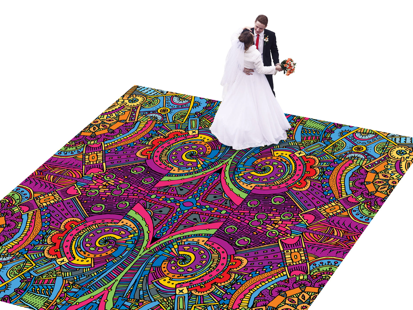 Indian Wedding Mehdi Mandala Sangeet Full Color Dancefloor print. Dancefloor Gloss/Matte Wrap Removable Vinyl. Print to cover dancefloor