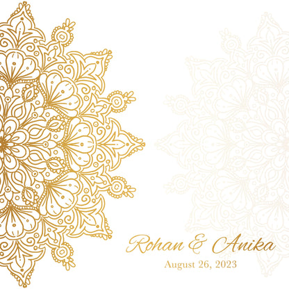 Indian Wedding Mehdi Mandala Sangeet Full Color Dancefloor print. Dancefloor Gloss/Matte Wrap Removable Vinyl. Print to cover dancefloor