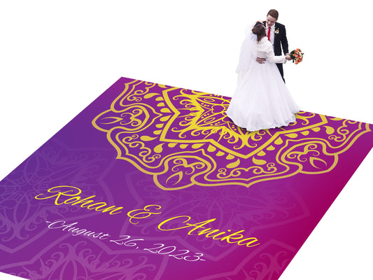 Indian Wedding Mehdi Mandala Sangeet Full Color Dancefloor print. Dancefloor Gloss/Matte Wrap Removable Vinyl. Print to cover dancefloor