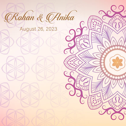 Indian Wedding Mehdi Mandala Sangeet Full Color Dancefloor print. Dancefloor Gloss/Matte Wrap Removable Vinyl. Print to cover dancefloor
