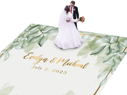 Custom Wedding Decal Dance Floor Wrap Gloss Removable Vinyl. Monogram Print and Vinyl to cover the entire dancefloor. Wedding logo design