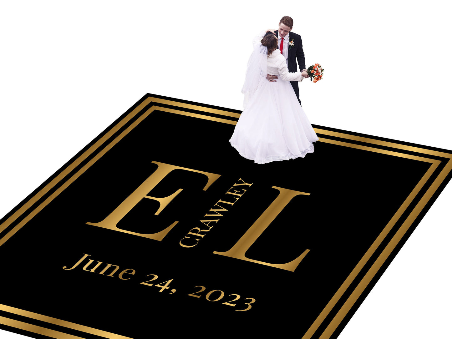 Custom Wedding Decal Dance Floor Wrap Gloss Removable Vinyl. Monogram Print and Vinyl to cover the entire dancefloor. Wedding logo design