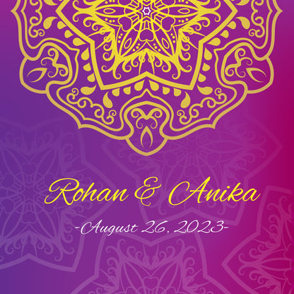 Indian Wedding Mehdi Mandala Sangeet Full Color Dancefloor print. Dancefloor Gloss/Matte Wrap Removable Vinyl. Print to cover dancefloor