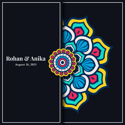 Indian Wedding Mehdi Mandala Sangeet Full Color Dancefloor print. Dancefloor Gloss/Matte Wrap Removable Vinyl. Print to cover dancefloor