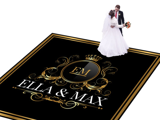 Custom Wedding Decal Dance Floor Wrap Gloss Removable Vinyl. Monogram Print and Vinyl to cover the entire dancefloor. Wedding logo design