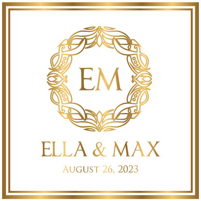 Custom Wedding Decal Dance Floor Wrap Gloss Removable Vinyl. Monogram Print and Vinyl to cover the entire dancefloor. Wedding logo design