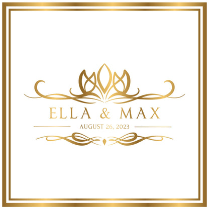 Custom Wedding Decal Dance Floor Wrap Gloss Removable Vinyl. Monogram Print and Vinyl to cover the entire dancefloor. Wedding logo design