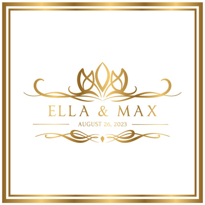 Custom Wedding Decal Dance Floor Wrap Gloss Removable Vinyl. Monogram Print and Vinyl to cover the entire dancefloor. Wedding logo design