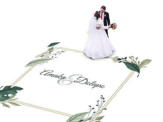 Custom Wedding Decal Dance Floor Wrap Gloss Removable Vinyl. Monogram Print and Vinyl to cover the entire dancefloor. Wedding logo design