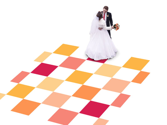 Multicolored Checkerboard Wedding Decal Dance Floor Wrap Gloss Removable Vinyl. Monogram Print. Checkerboard design. Wedding logo. Free ship