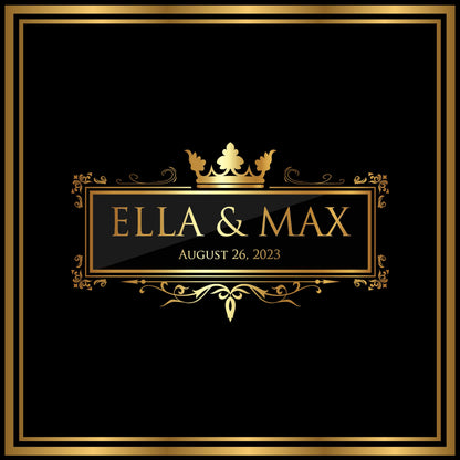 Custom Wedding Decal Dance Floor Wrap Gloss Removable Vinyl. Monogram Print and Vinyl to cover the entire dancefloor. Wedding logo design