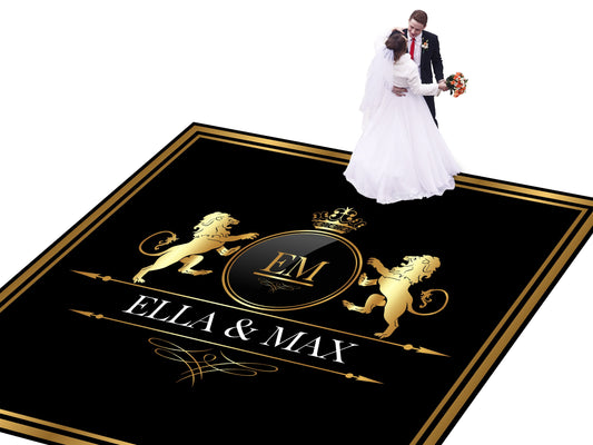 Custom Wedding Decal Dance Floor Wrap Gloss Removable Vinyl. Monogram Print and Vinyl to cover the entire dancefloor. Wedding logo design