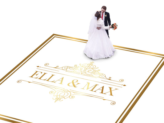 Custom Wedding Decal Dance Floor Wrap Gloss Removable Vinyl. Monogram Print and Vinyl to cover the entire dancefloor. Wedding logo design