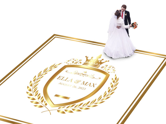 Custom Wedding Decal Dance Floor Wrap Gloss Removable Vinyl. Monogram Print and Vinyl to cover the entire dancefloor. Wedding logo design