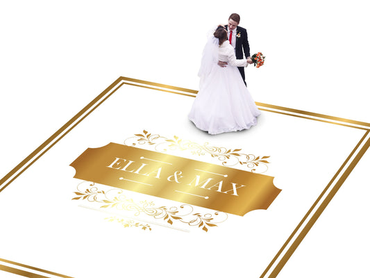 Custom Wedding Decal Dance Floor Wrap Gloss Removable Vinyl. Monogram Print and Vinyl to cover the entire dancefloor. Wedding logo design