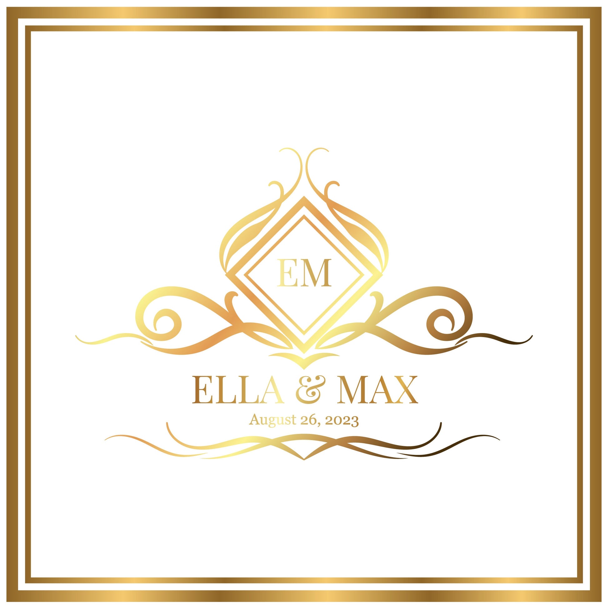 Custom Wedding Decal Dance Floor Wrap Gloss Removable Vinyl. Monogram Print and Vinyl to cover the entire dancefloor. Wedding logo design