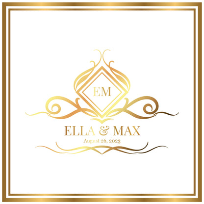 Custom Wedding Decal Dance Floor Wrap Gloss Removable Vinyl. Monogram Print and Vinyl to cover the entire dancefloor. Wedding logo design