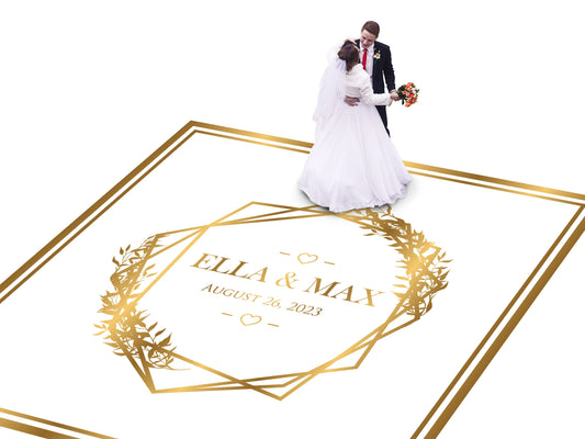 Custom Wedding Decal Dance Floor Wrap Gloss Removable Vinyl. Monogram Print and Vinyl to cover the entire dancefloor. Wedding logo design