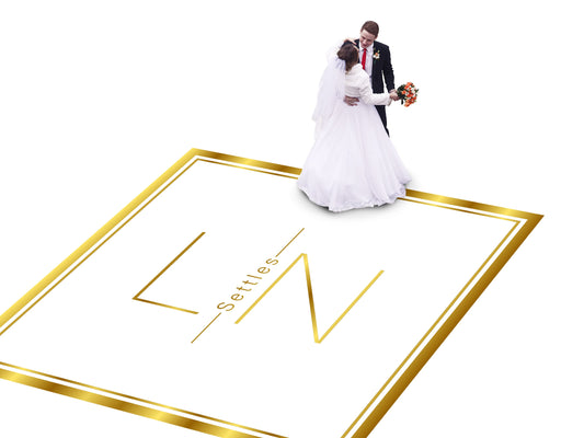 Custom Wedding Decal Dance Floor Wrap Gloss Removable Vinyl. Monogram Print and Vinyl to cover the entire dancefloor. Wedding logo design