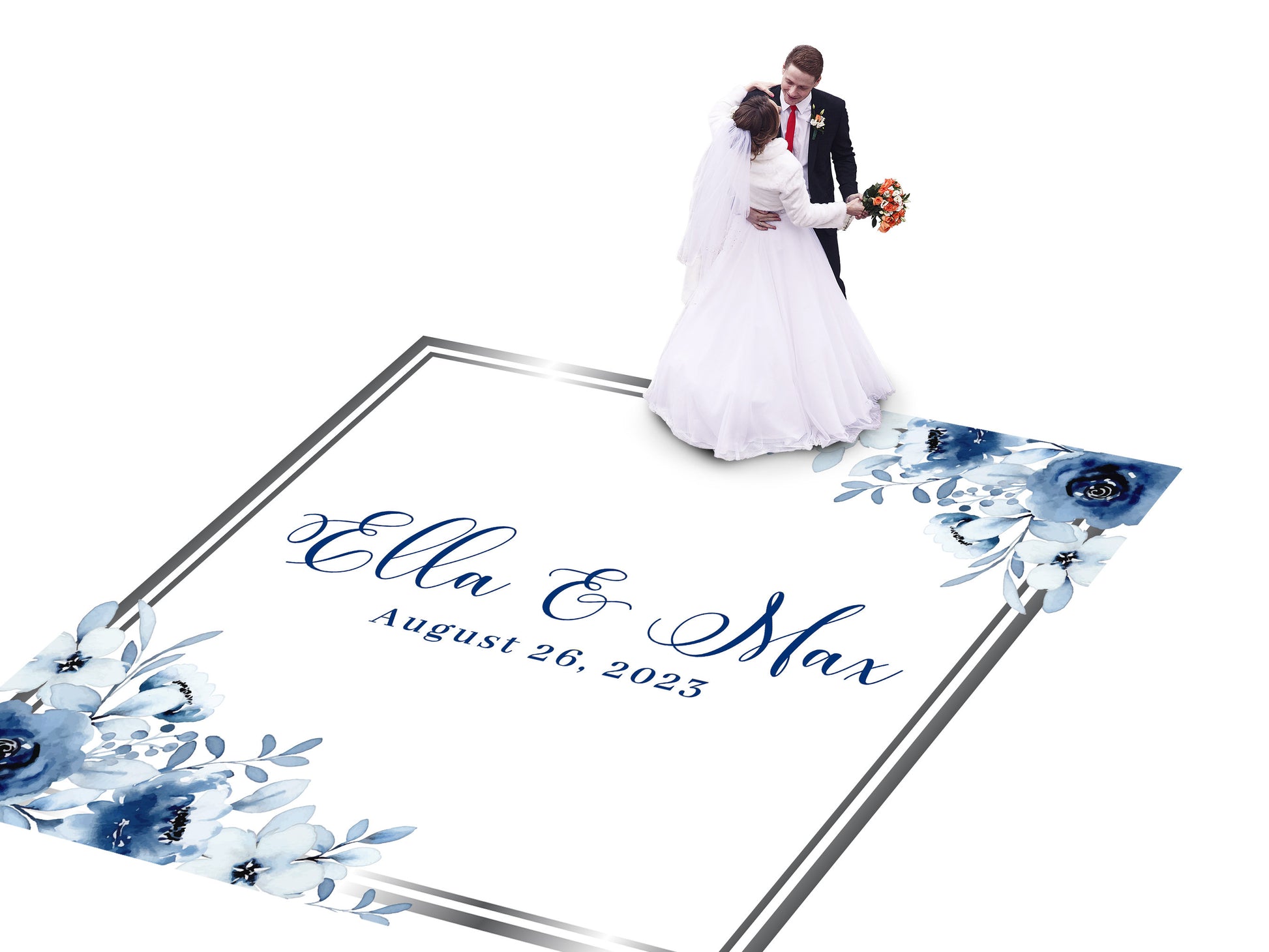 Custom Wedding Decal Dance Floor Wrap Gloss Removable Vinyl. Monogram Print and Vinyl to cover the entire dancefloor. Wedding logo design