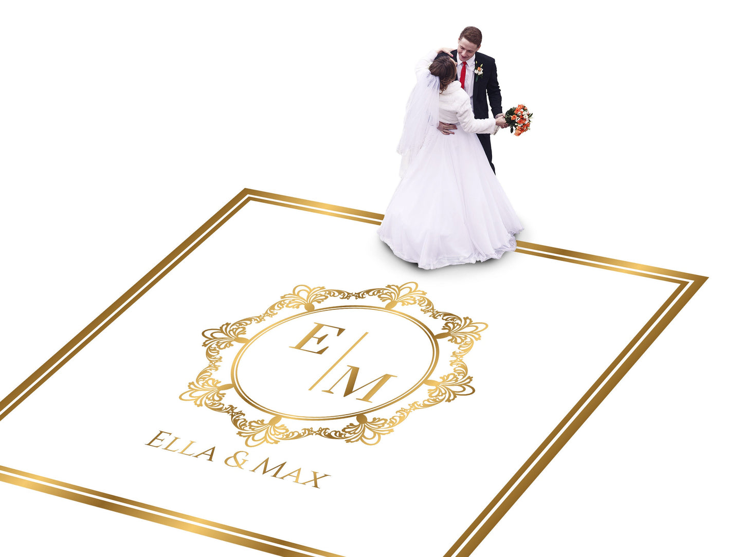 Custom Wedding Decal Dance Floor Wrap Gloss Removable Vinyl. Monogram Print and Vinyl to cover the entire dancefloor. Wedding logo design