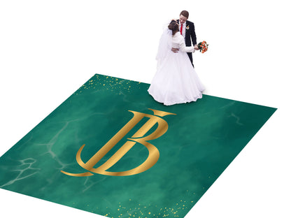 Custom Wedding Decal Dance Floor Wrap Gloss Removable Vinyl. Monogram Print and Vinyl to cover the entire dancefloor. Wedding logo design