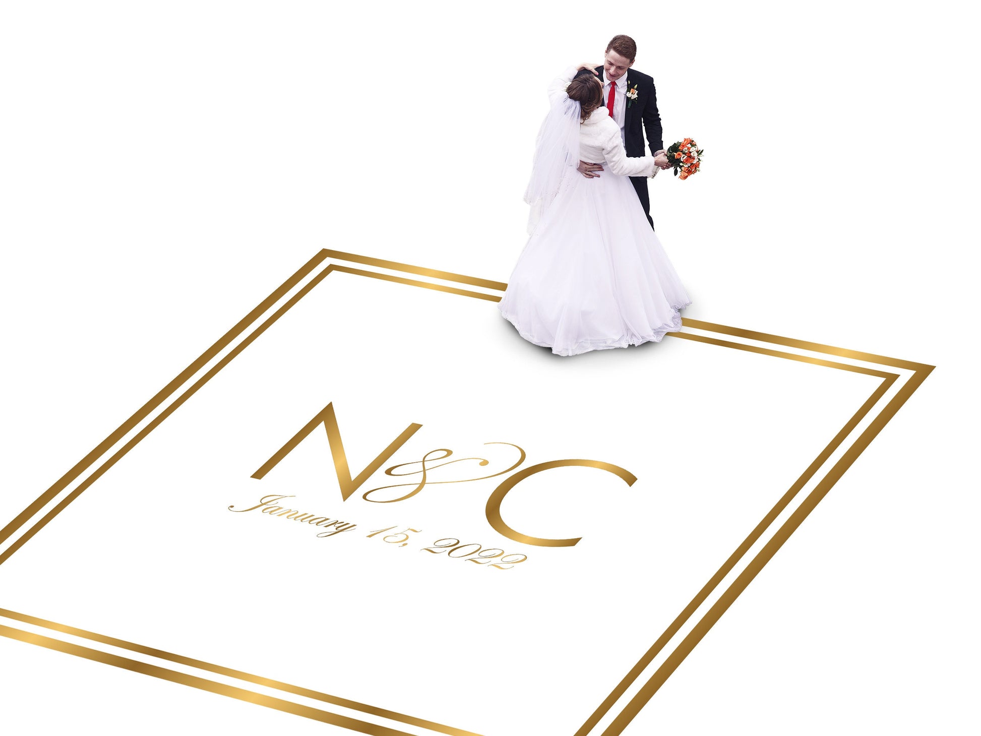 Custom Wedding Decal Dance Floor Wrap Gloss Removable Vinyl. Monogram Print and Vinyl to cover the entire dancefloor. Wedding logo design