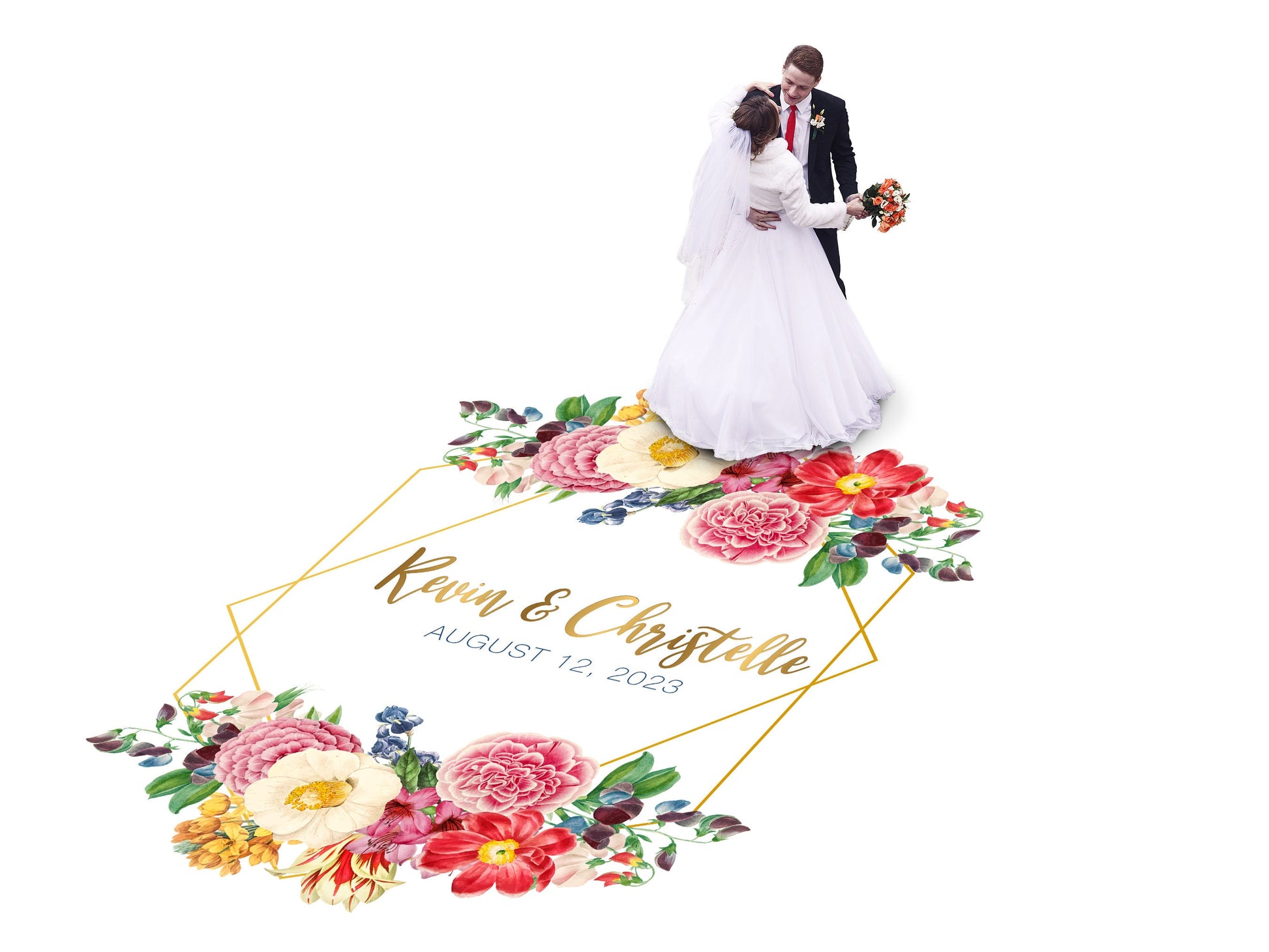 Custom Wedding Decal Dance Floor Wrap Gloss Removable Vinyl. Monogram Print and Vinyl to cover the entire dancefloor. Wedding logo design