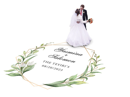 Custom Wedding Decal Dance Floor Wrap Gloss Removable Vinyl. Monogram Print and Vinyl to cover the entire dancefloor. Wedding logo design