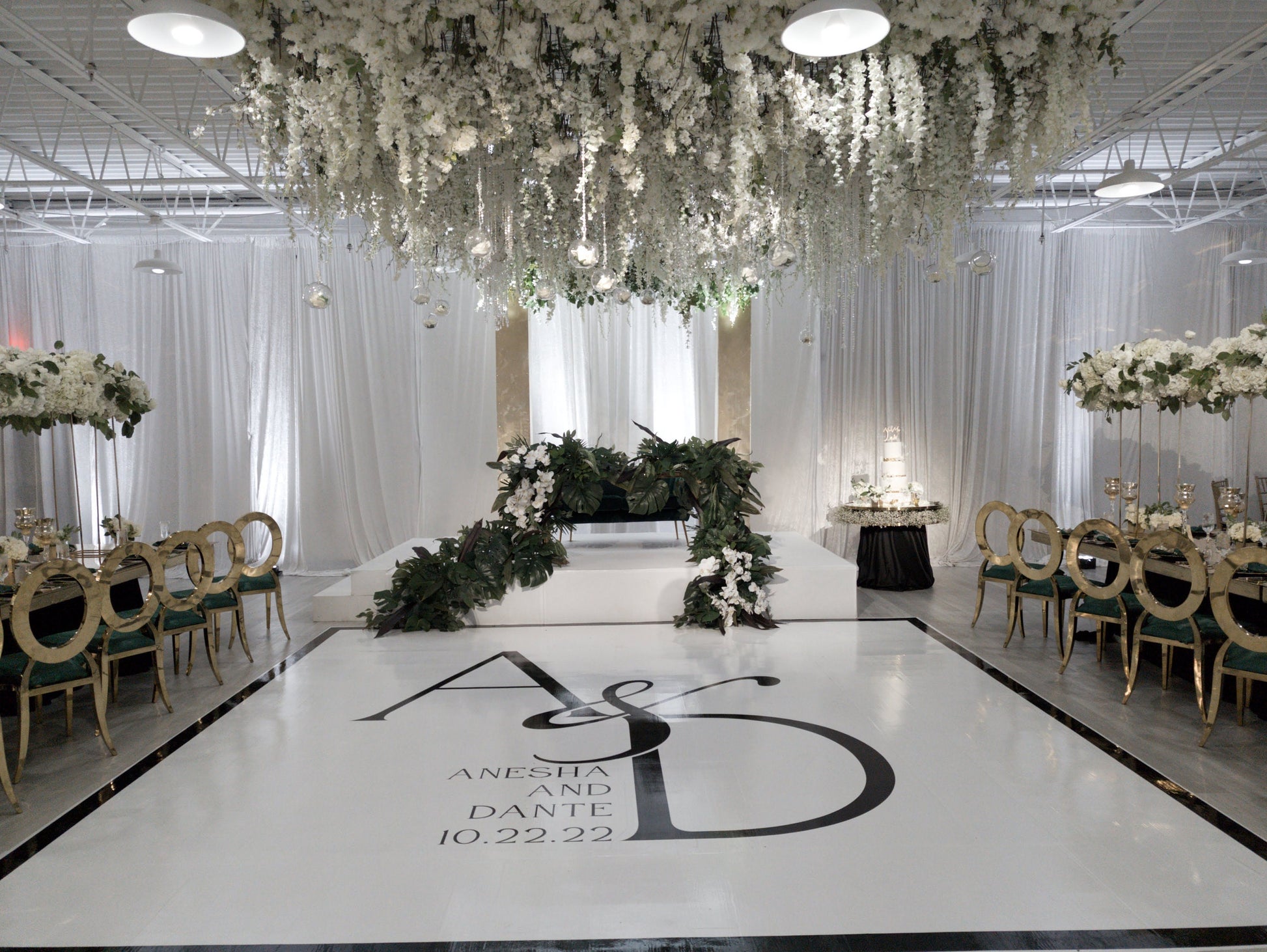 Custom Wedding Decal Dance Floor Wrap Gloss Removable Vinyl. Monogram Print and Vinyl to cover the entire dancefloor. Wedding logo design.