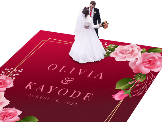 Custom Wedding Decal Dance Floor Wrap Gloss Removable Vinyl. Monogram Print and Vinyl to cover the entire dancefloor. Wedding logo design