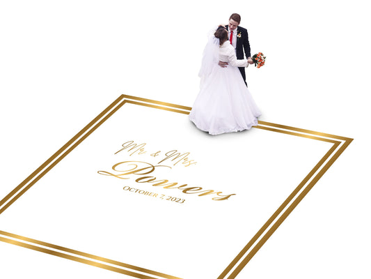 Custom Wedding Decal Dance Floor Wrap Gloss Removable Vinyl. Monogram Print and Vinyl to cover the entire dancefloor. Wedding logo design