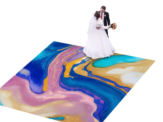Spectacular Granite Marble design Decal Dance Floor Wrap Gloss Removable Vinyl. Printed Vinyl to cover the entire dancefloor. Wedding decal.