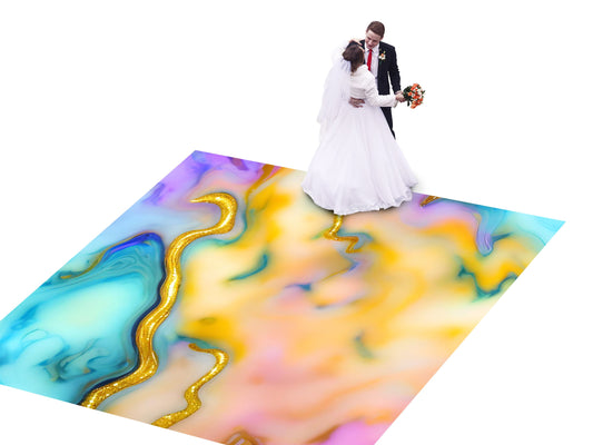 Spectacular Granite Marble design Decal Dance Floor Wrap Gloss Removable Vinyl. Printed Vinyl to cover the entire dancefloor. Wedding decal.